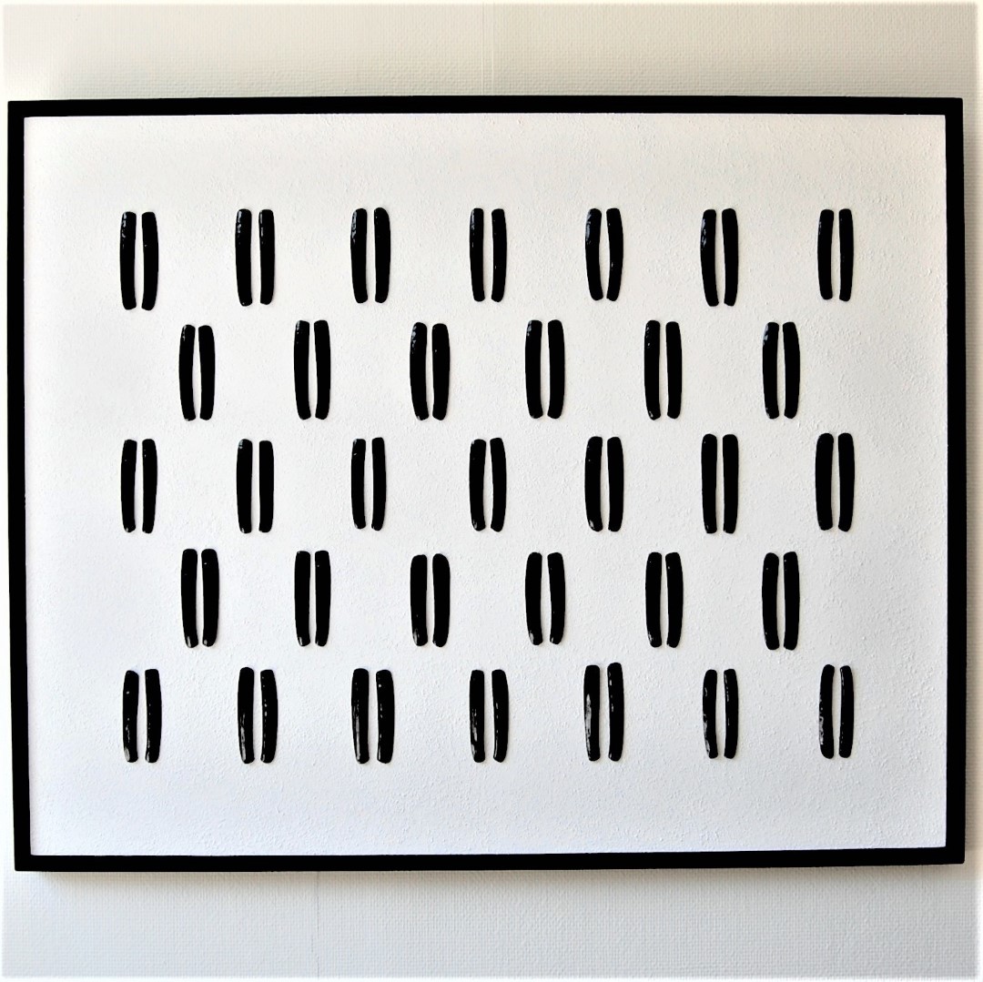 116a kunst minimalisme schilderij zwart wit 83x103cm 1100euro henkbroeke