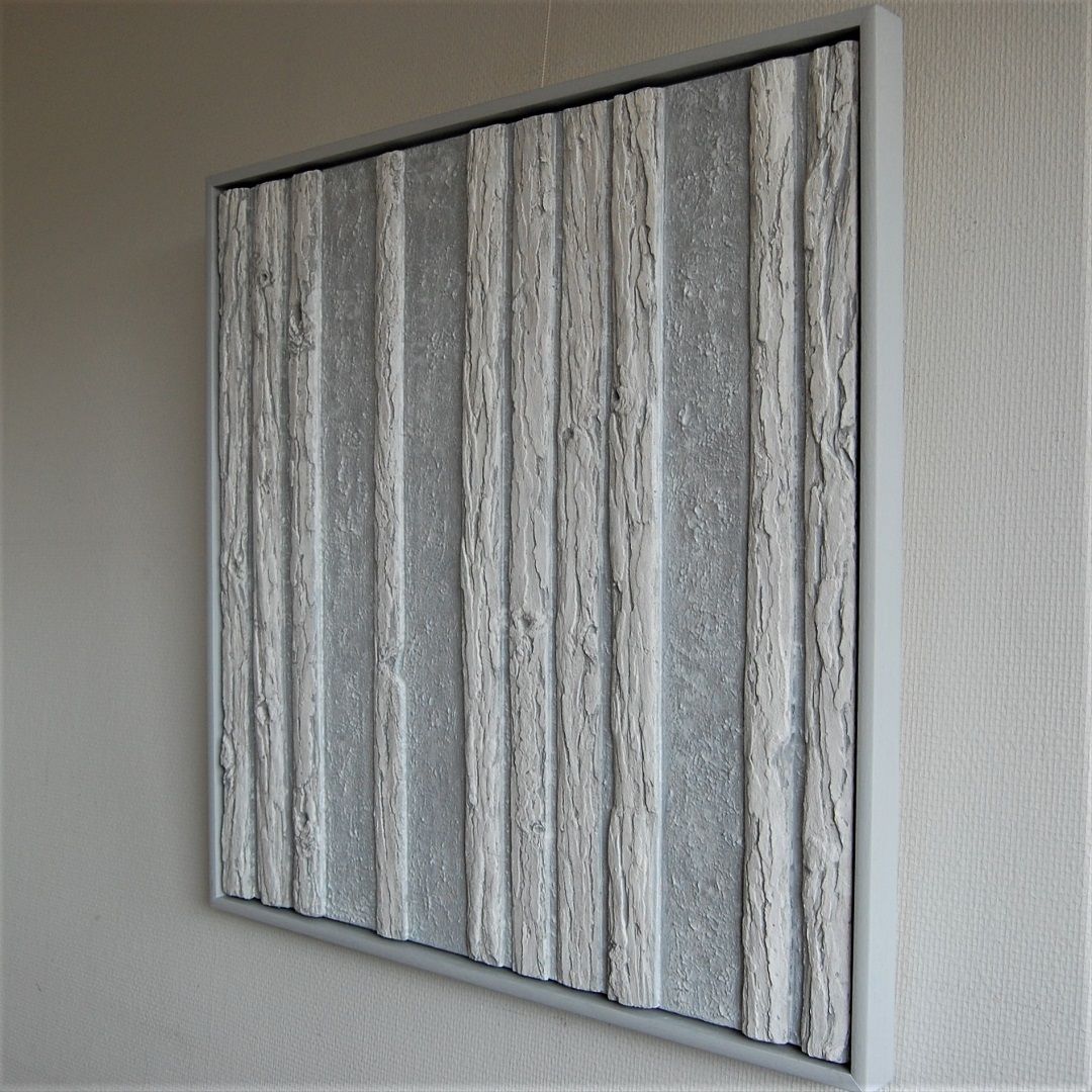 21c kunst minimalisme schilderij grijs wit 63x63cm 495euro henkbroeke
