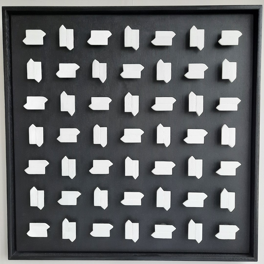 24a kunst minimalisme schilderij zwart wit 63x63cm 650euro henkbroeke