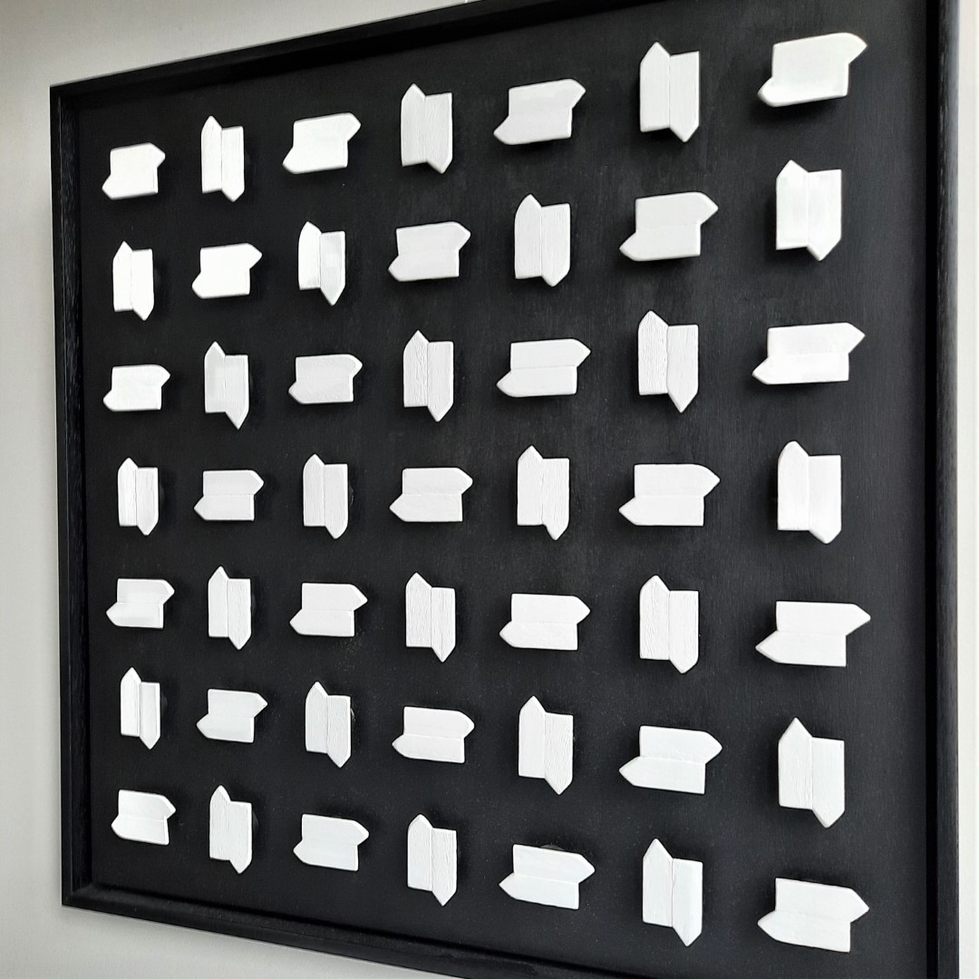 24c kunst minimalisme schilderij zwart wit 63x63cm 650euro henkbroeke