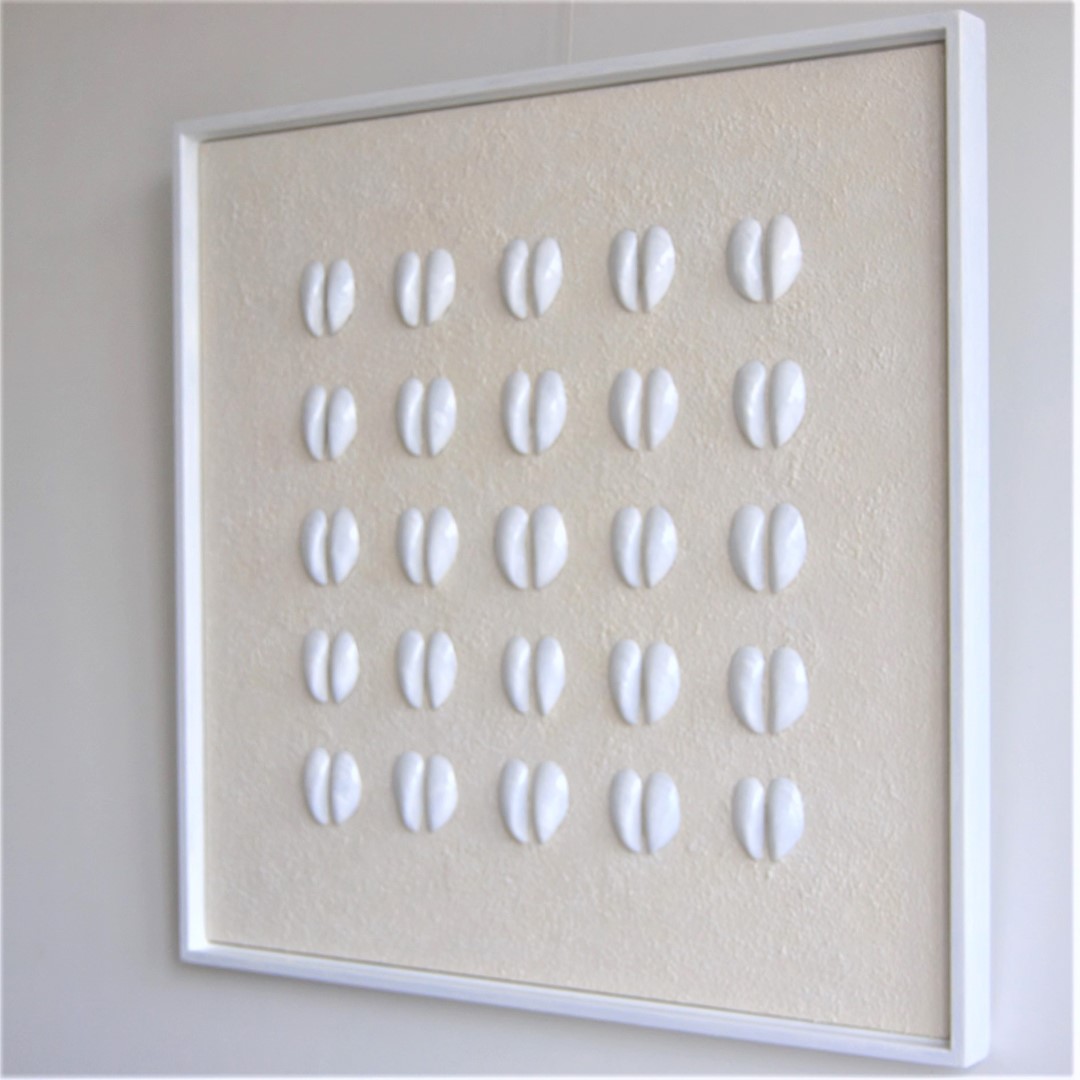 74c kunst minimalisme schilderij wit ecru 63x63cm 650euro henkbroeke