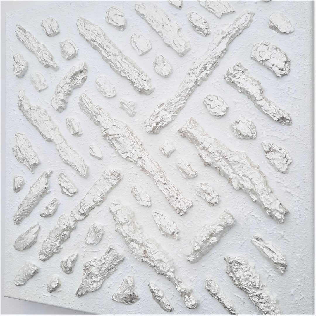 47c kunst minimalisme schilderij wit zilver 50x50cm 495euro henkbroeke