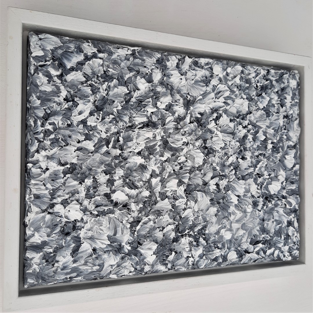 87a kunst minimalisme schilderij grijs wit 21x27cm 195euro henkbroeke