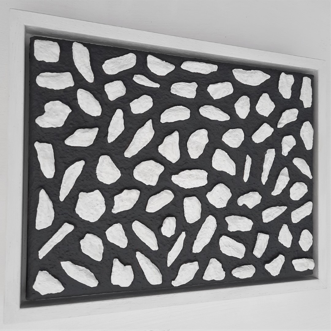89a kunst minimalisme schilderij donkergrijs wit 21x27cm 195euro henkbroeke