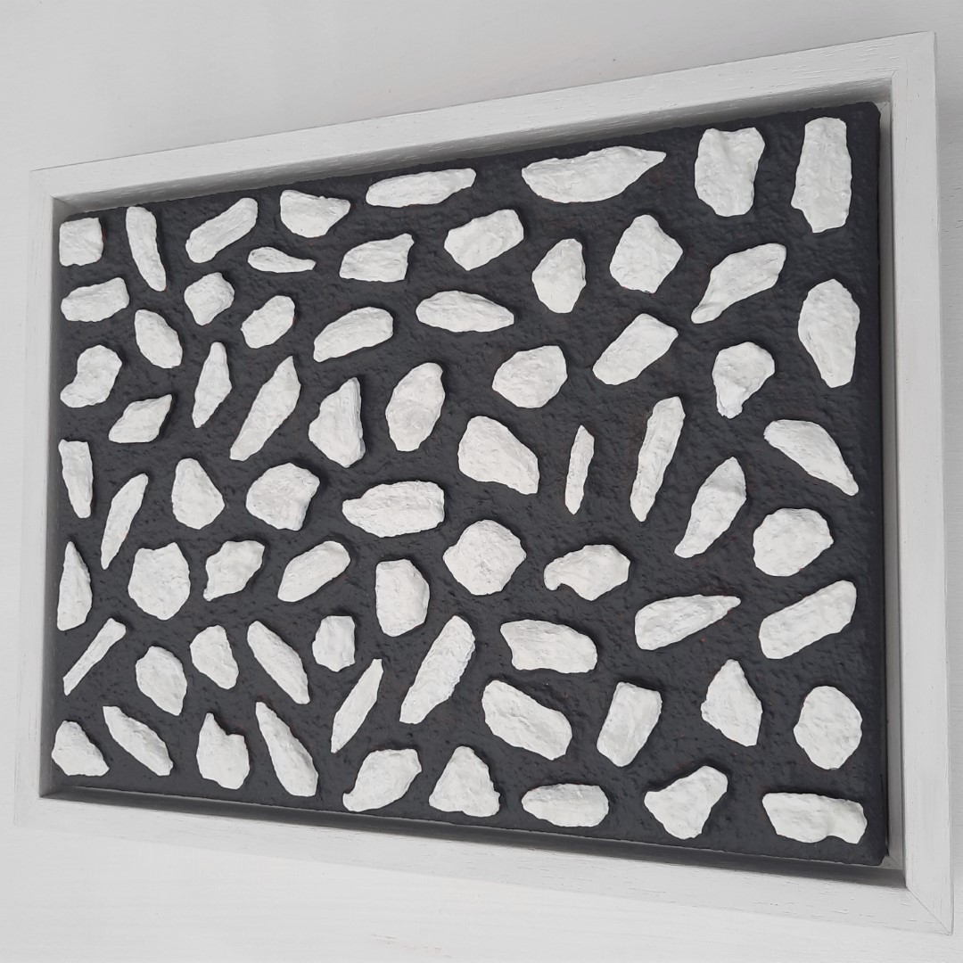 89c kunst minimalisme schilderij donkergrijs wit 21x27cm 195euro henkbroeke