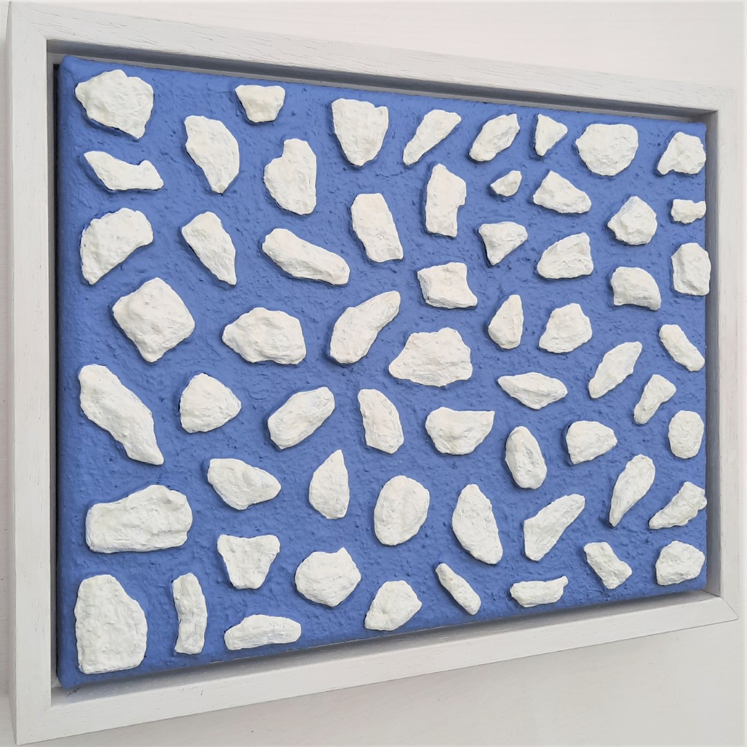 91a kunst minimalisme schilderij blauw 21x27cm 195euro henkbroeke